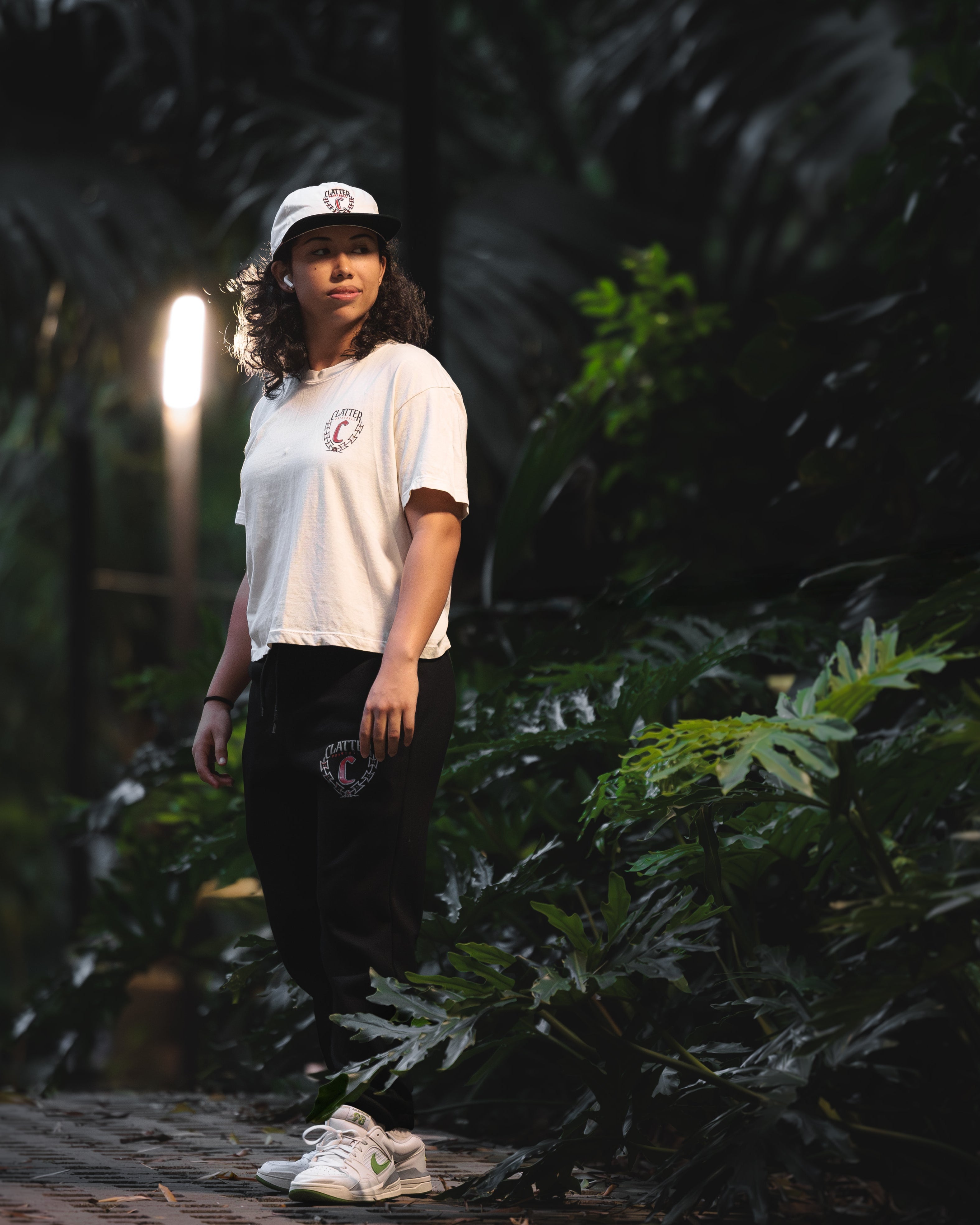 Model wearing whole Rzr Laurel collection.