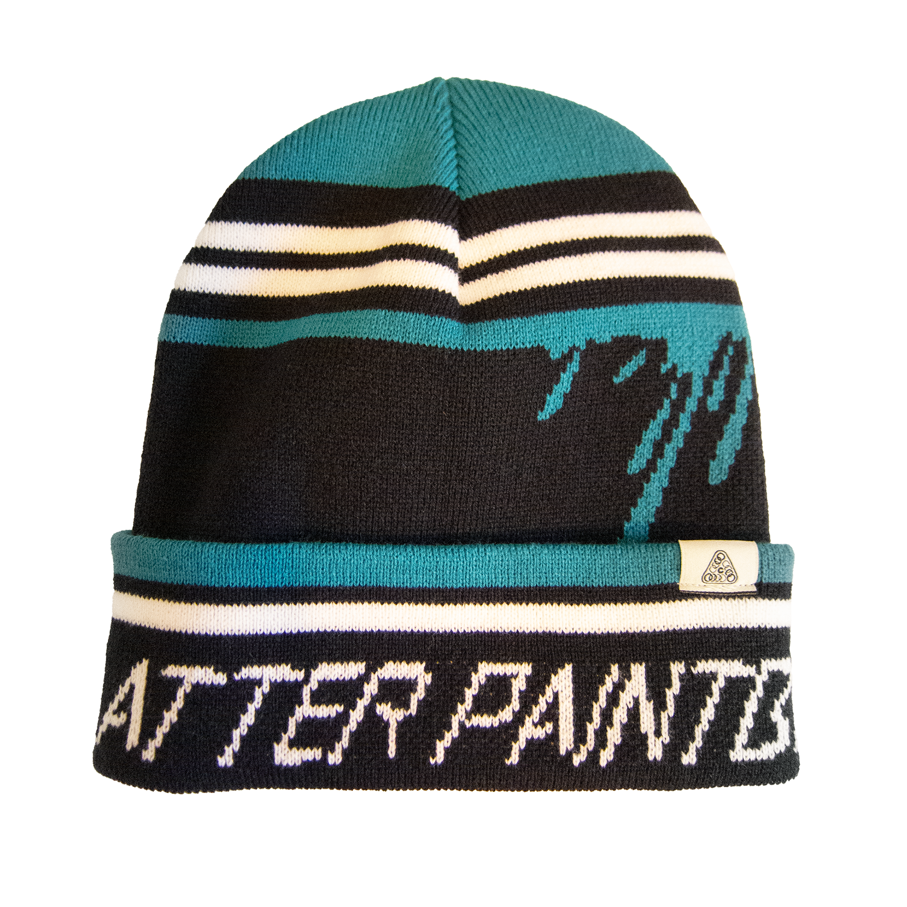 Knitted beanie unfolded